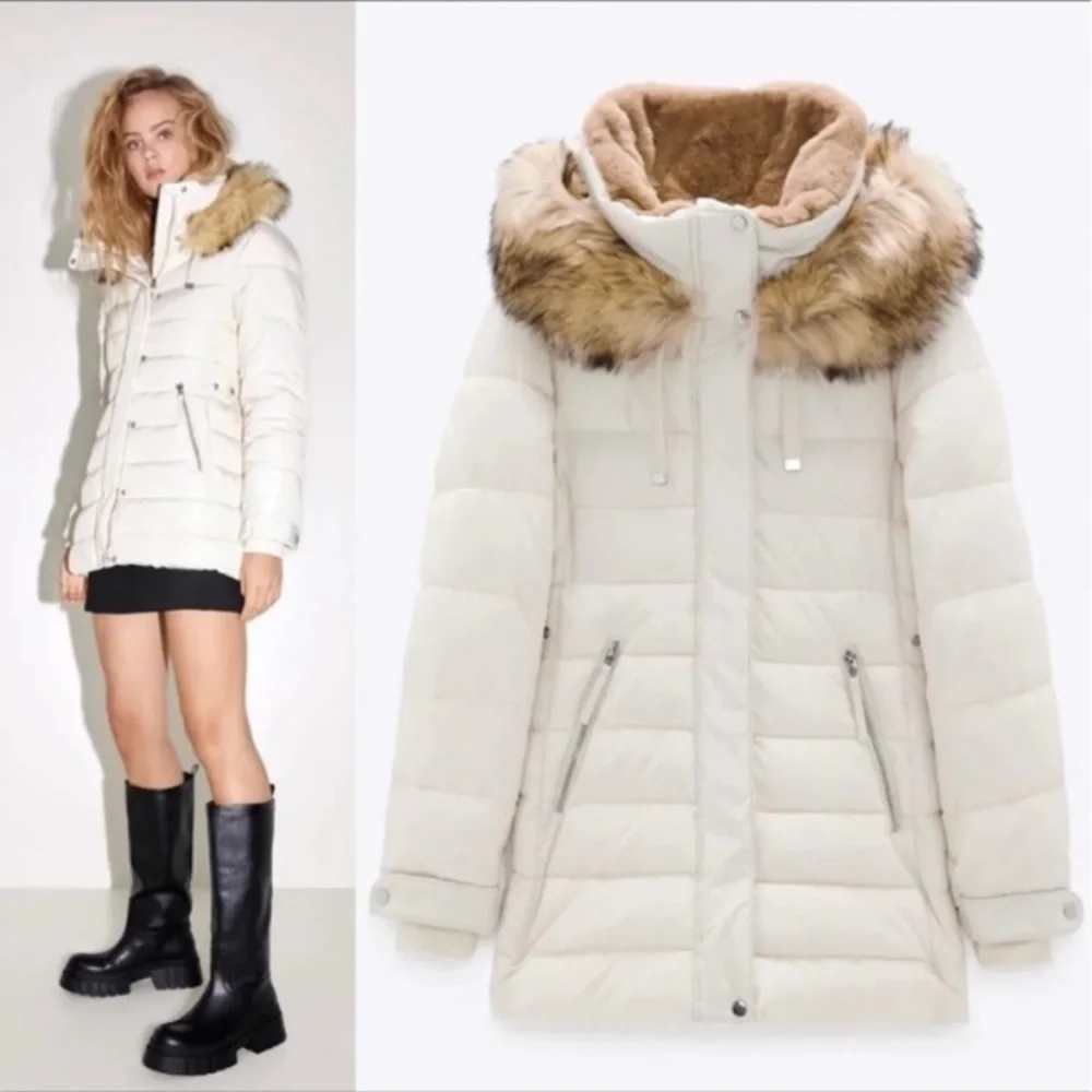 Zara water repellent puffer coat